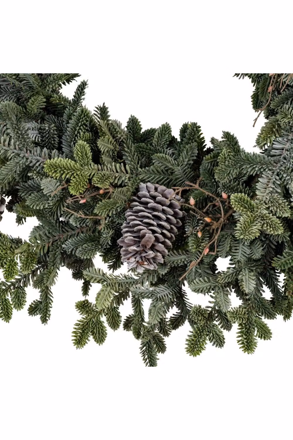 KDMD Woodland Pine Wreath with Pinecones, Green Faux Christmas Door Wreath – 2