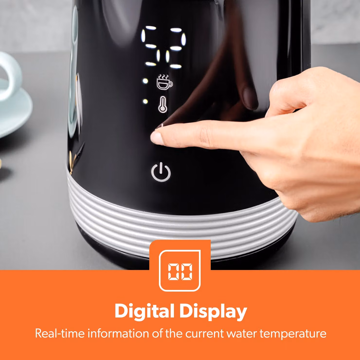 Geepas Smart Kettle 1.7L with WiFi App and Voice Control in Black – 3