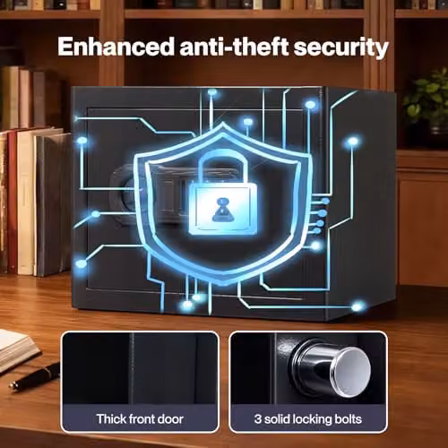 Levede 31L Fireproof Electronic Security Safe Box in Black with Digital Keypad and Keys for Cash and Jewellery Storage – 4