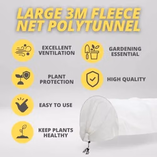 Marco Paul 3m White Fleece Grow Tunnel with Galvanised Steel Frame – 2