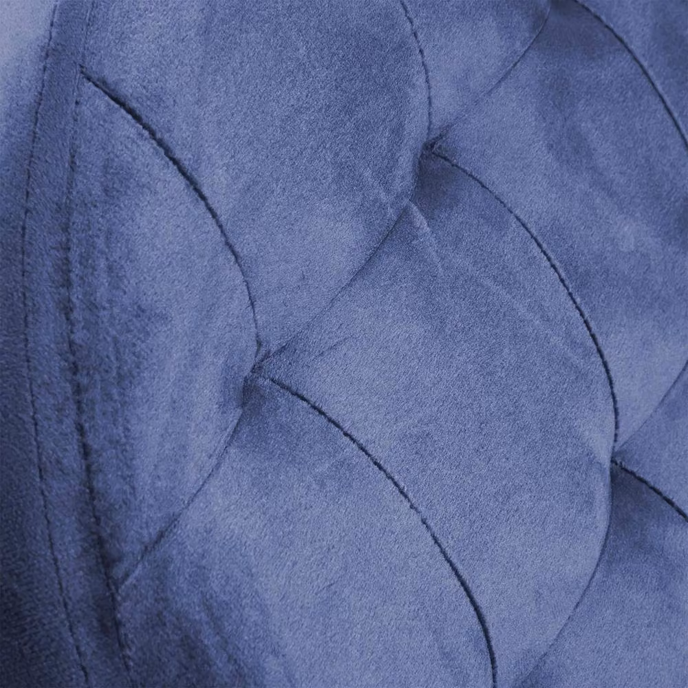 OHS Matte Velvet Round Ottoman Storage Stool in Navy Blue – 4
