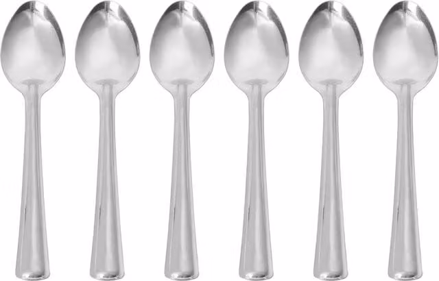 Argon Tableware Polished Stainless Steel Teaspoons in Silver