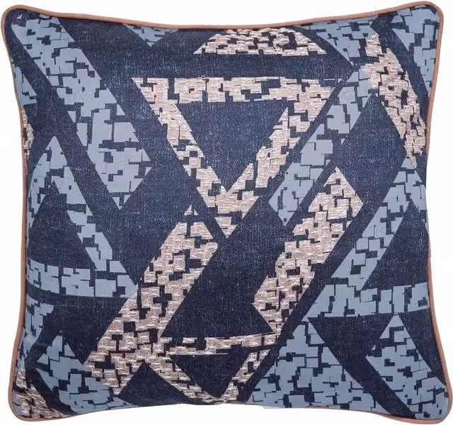 Bedeck of Belfast Sutton/Albany Cotton Cushion, Blue, W/D/H: 50 x 50 x 1 cm