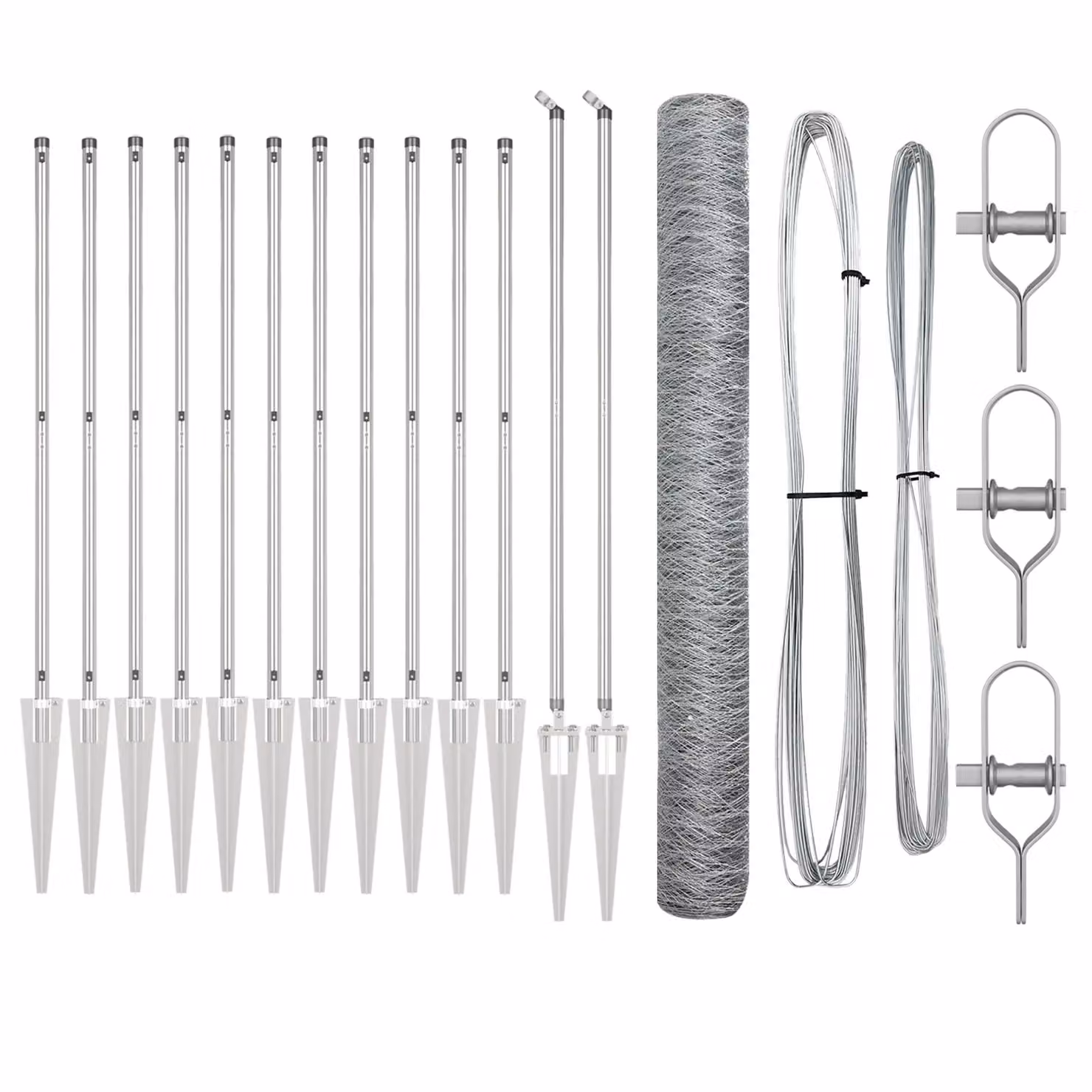 Berkfield Home Set of 2 Galvanised Steel Fencing in Silver, W: 25 m, H: 1.2 m – 2