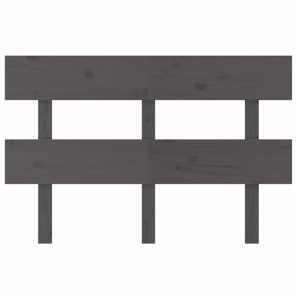 Berkfield Home Grey Rustic Solid Pine Wood Bed Headboard W/D/H: 124 x 3 x 81 cm – 3