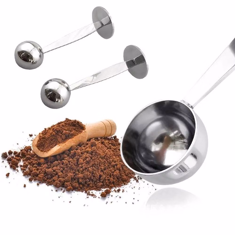 PAWNORA 2 in 1 Silver Stainless Steel Coffee Tamper and Measuring Spoon Scoop – 3