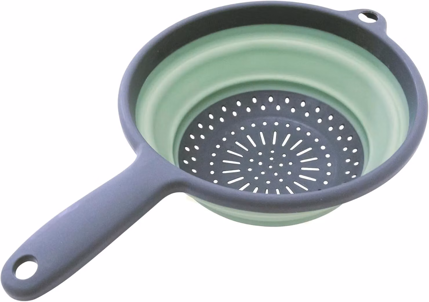 Libbi Lou Collapsible Silicone Kitchen Colander with Handles, Green or Orange, 23 cm – 7