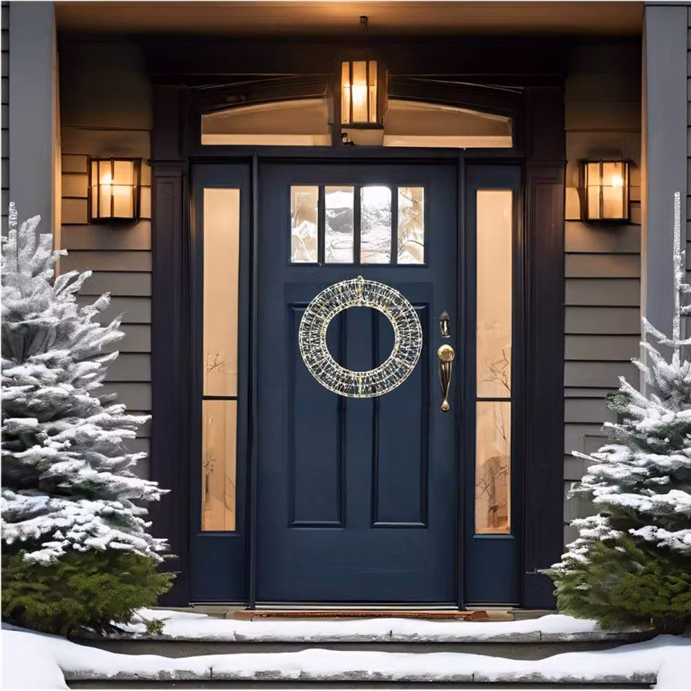 Pegdev Pre-Lit LED Christmas Wreath with Timer, Warm White, Diameter: 50 cm – 2