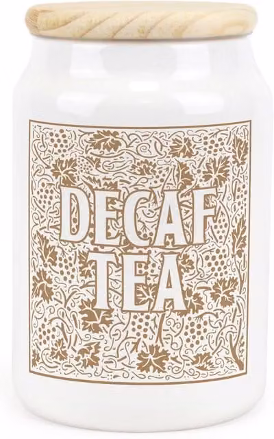 Purely Home Floral Ceramic Decaf Tea Storage Canister in Yellow and White