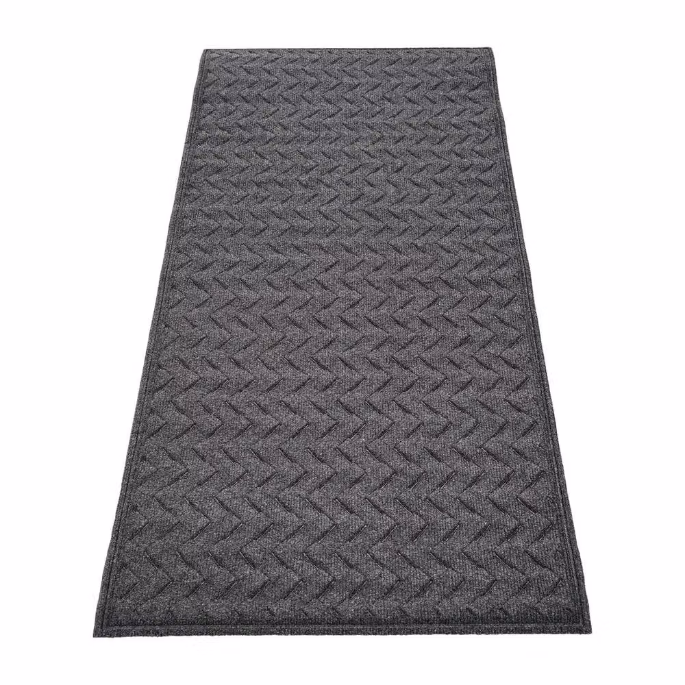 VOGREX Grey Polyester Outdoor Front Entrance Door Mat, W/D/H: 120 x 60 x 1 cm – 2