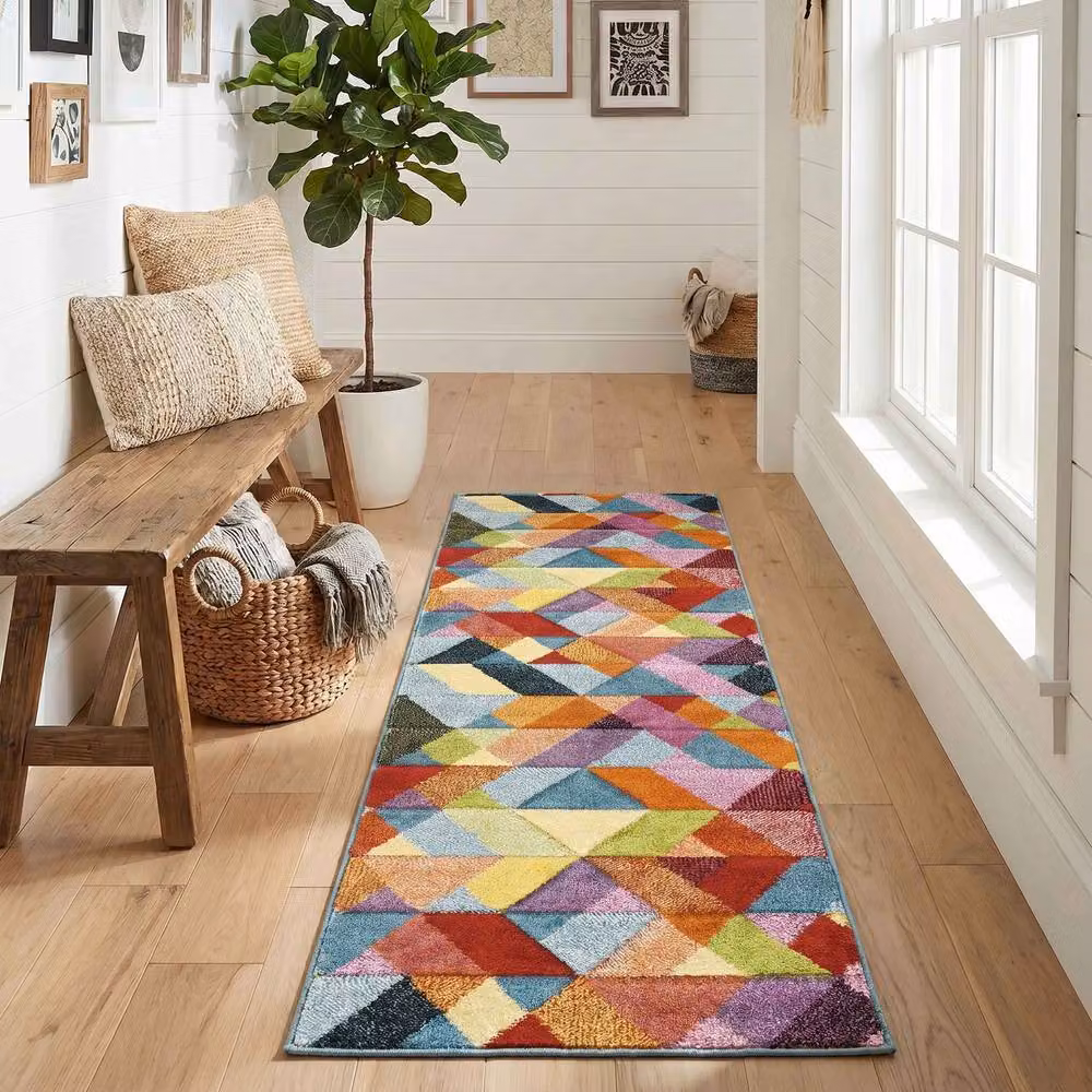 Desire Rugs Rainbow Modern Mosaic Carved Multicolour Rug W: 120 cm, L: 170 cm – 4