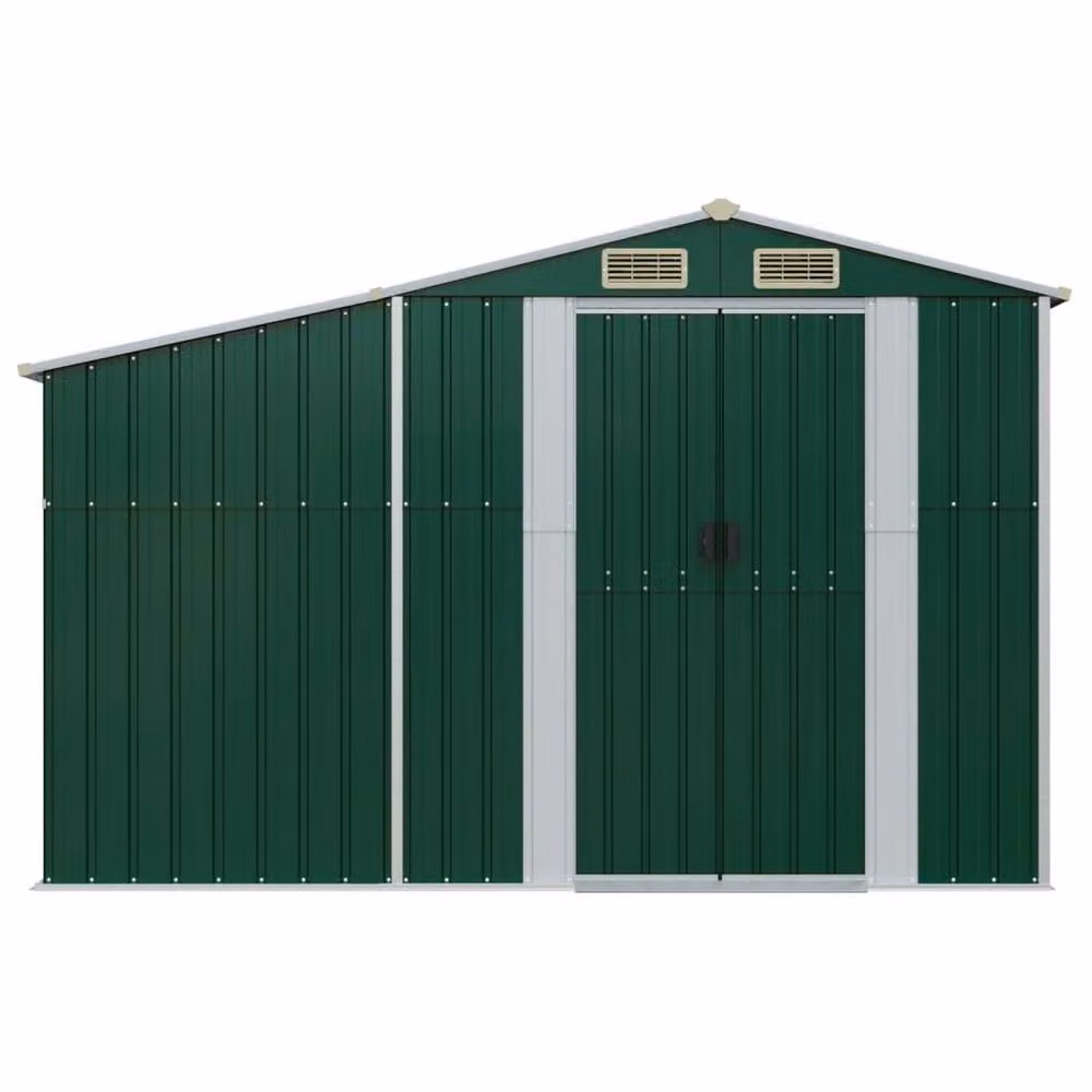 Berkfield Home Green Galvanised Steel Garden Shed with Side Vent, W/D/H: 277 x 93 x 179 cm – 3