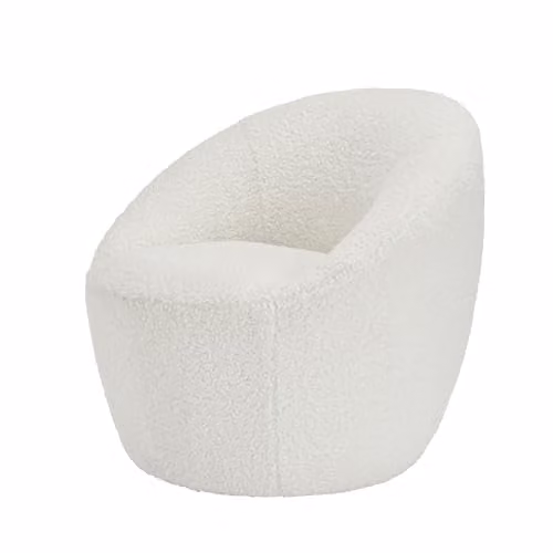 LPD Cocoon White Bouclé Fabric Tub Lounge Chair W75.5 x D75.5 x H70.5 cm – 1
