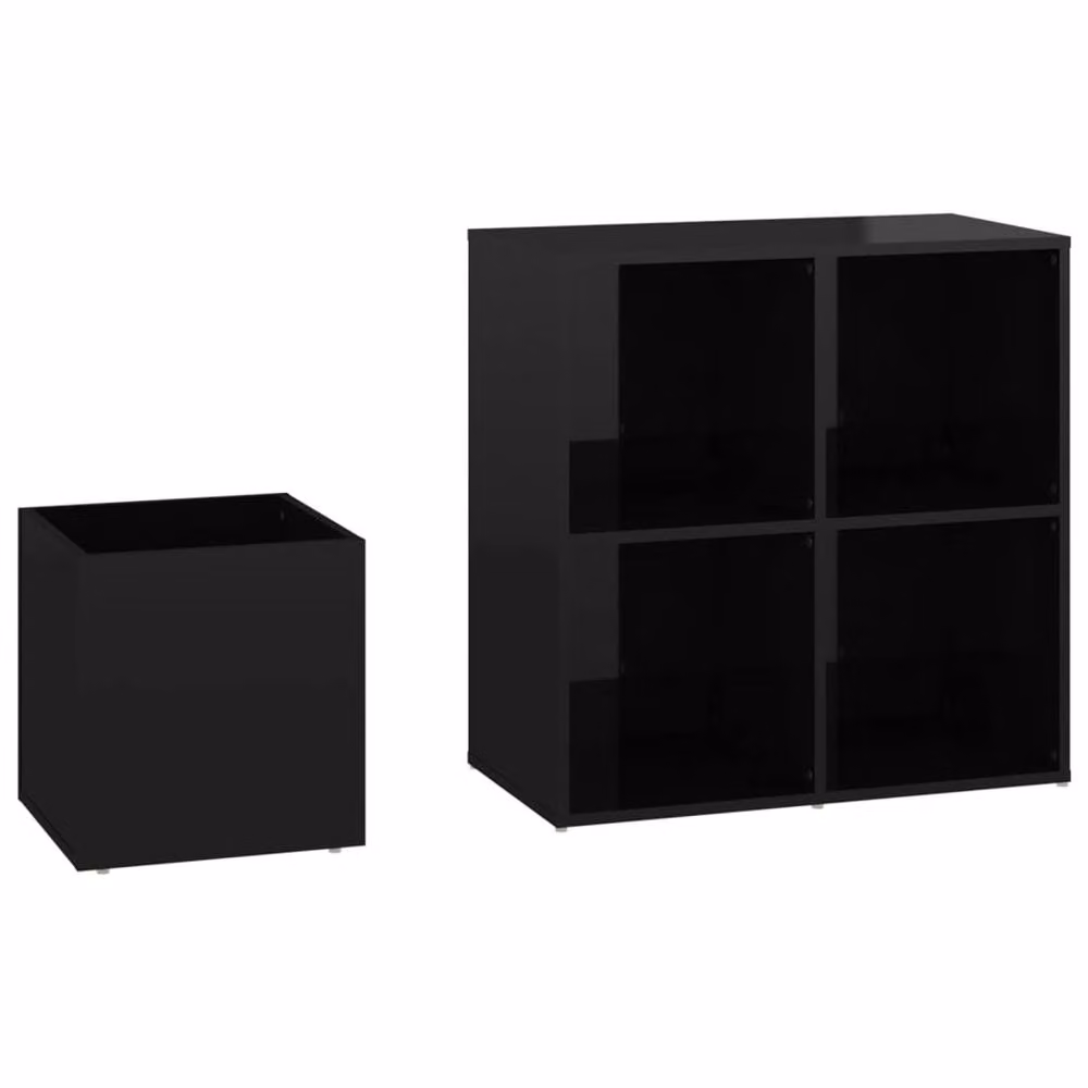 Berkfield Home Hall Shoe Cabinet in High Gloss Black, W: 105 cm, D: 35.5 cm, H: 70 cm – 3