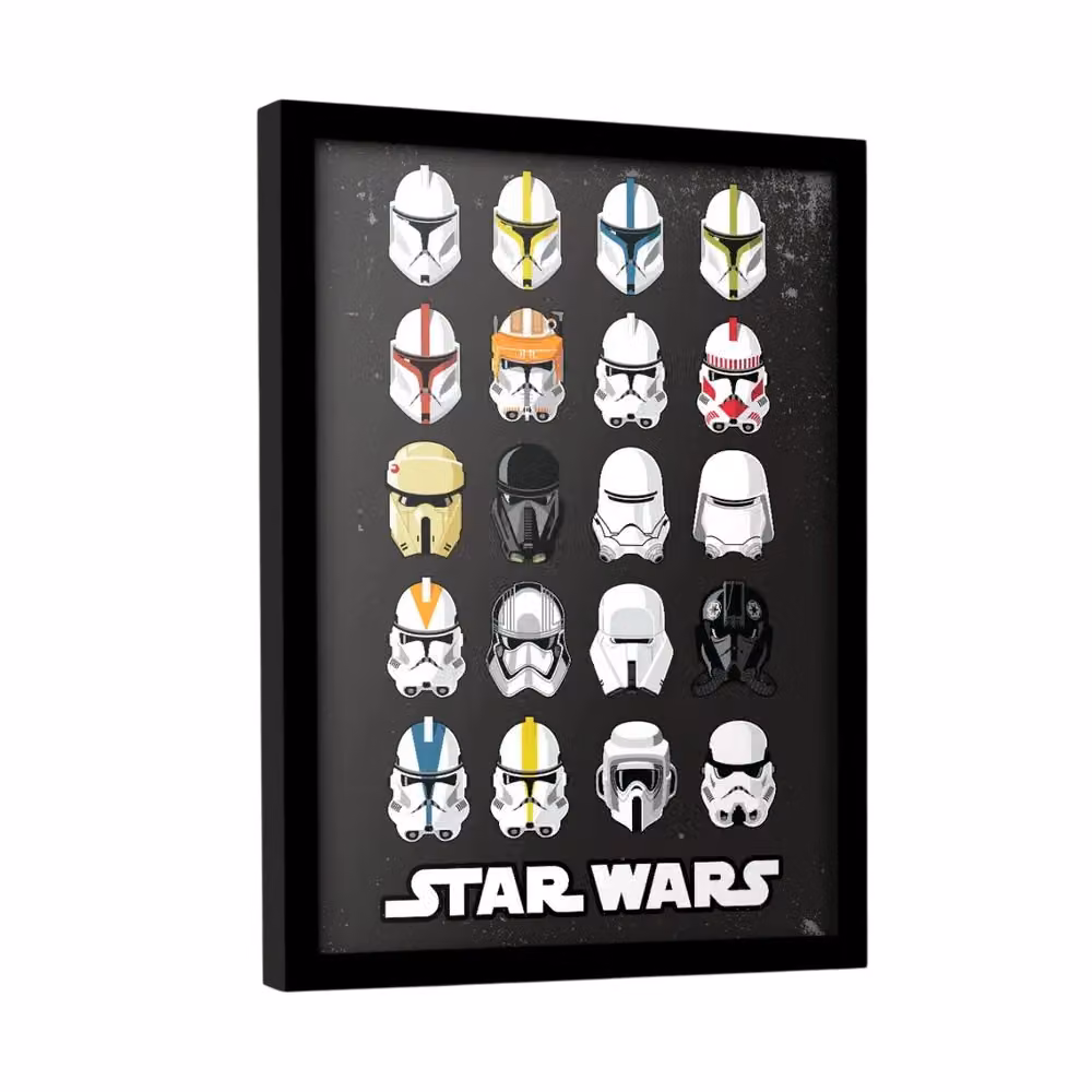 Star Wars Trooper Helmet Framed Paper Poster in Black and Multicolour – 2