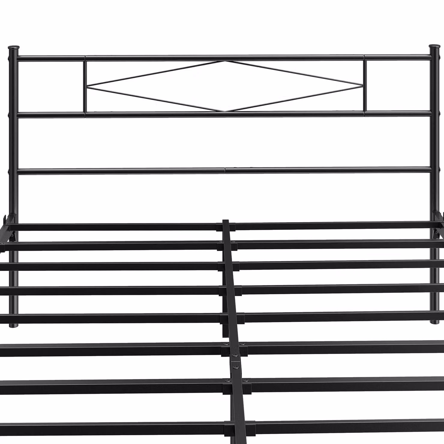HOMCOM Black Metal King Bed Frame with Headboard, Footboard and 32 cm Underbed Storage, W/D/H: 180 x 200 x 32 cm – 5
