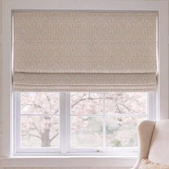 Ante Decor Hidcote Made To Measure Floral Blackout Roman Blind in Dusty Rose