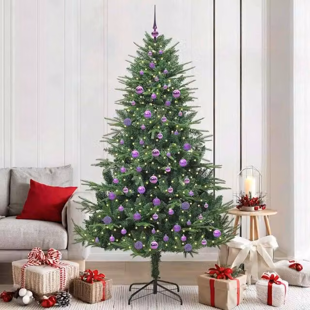 Berkfield Home Pre-lit Artificial Christmas Tree with Ball Set, Green, Height: 210 cm – 1