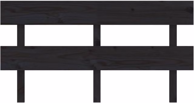 Berkfield Home Beautiful Bed Headboard in Black Solid Pine Wood, W: 164 cm, D: 3 cm, H: 81 cm
