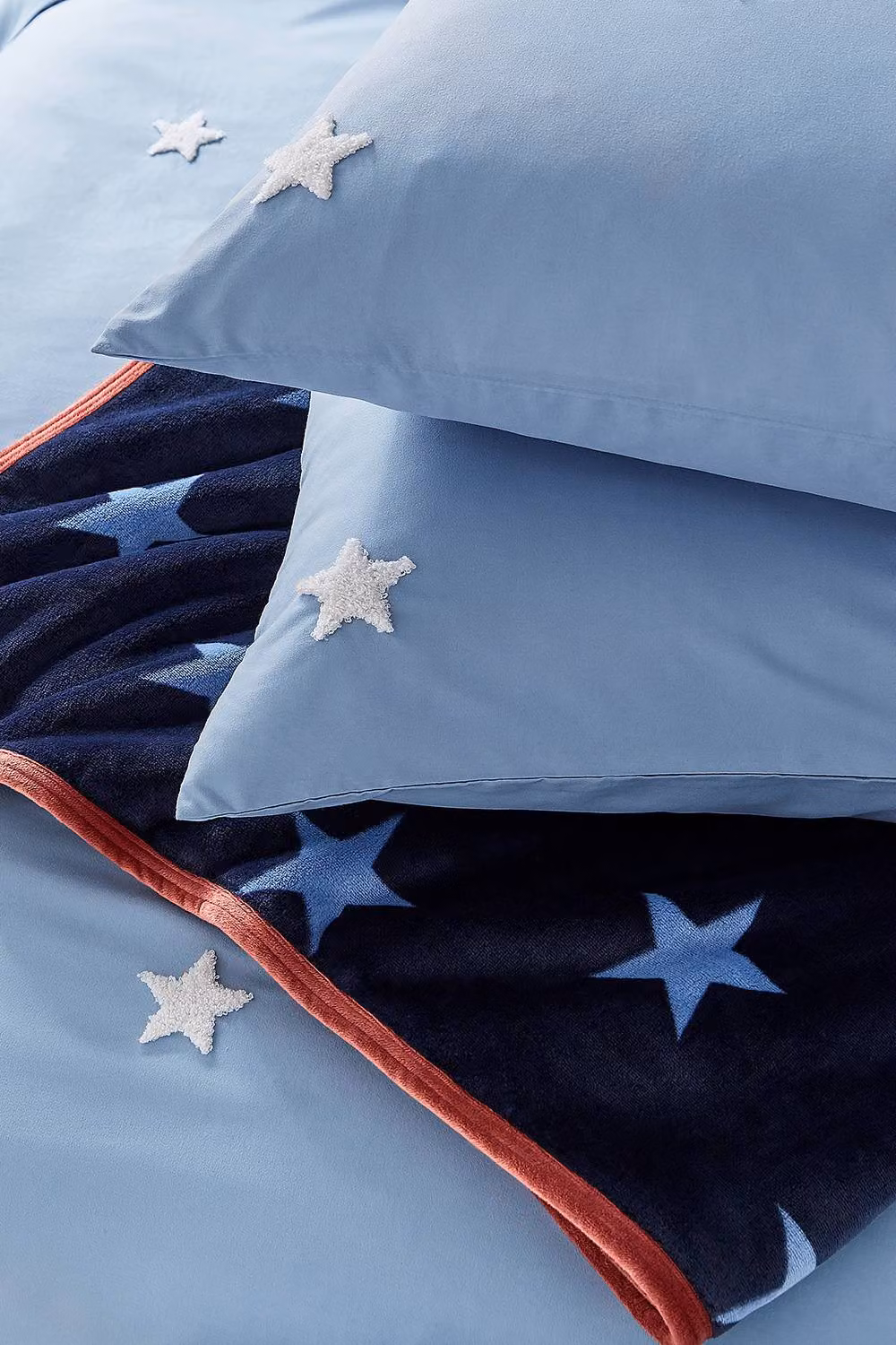 Helena Springfield Tufted Star Reversible Duvet Cover and Pillowcase Set in Blue and Silver, Single, 90 x 200 cm – 4