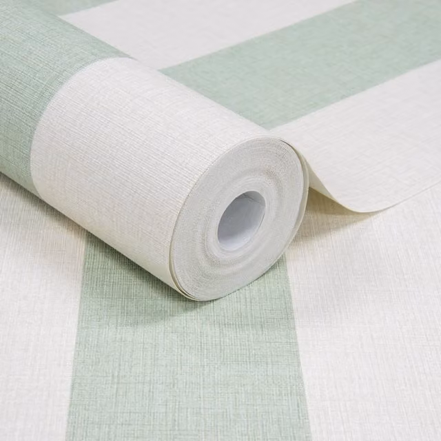 Grandeco Green Wide Textured Striped Abstract Wallpaper