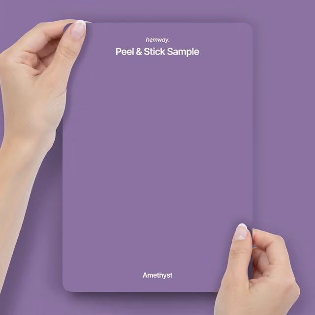 Hemway Amethyst Matt Water-Based Interior Paint Peel and Stick Sample Swatch, Purple