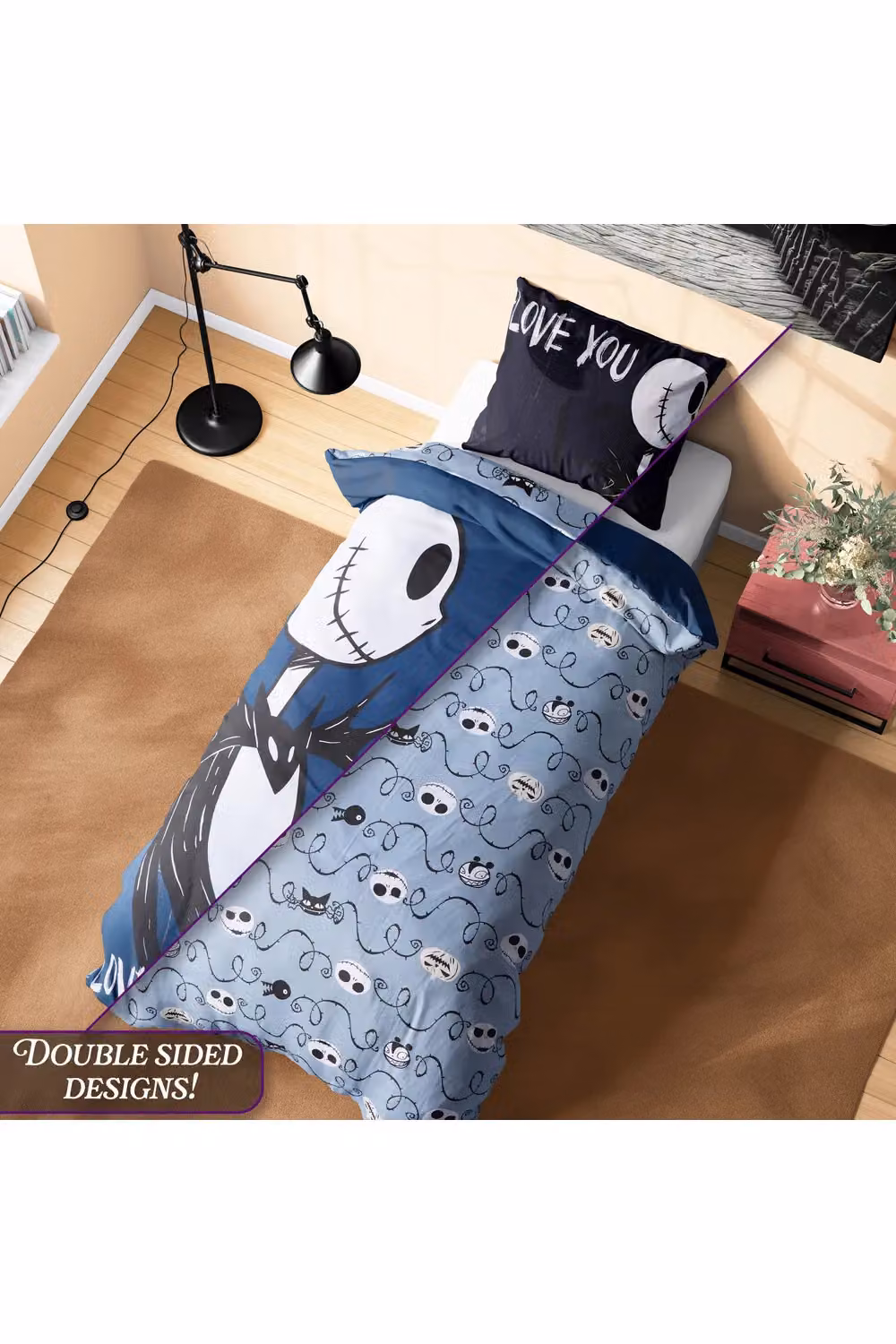 Disney The Nightmare Before Christmas Duvet Cover and Pillowcase Set, Black and Multicolour, W: 135 cm, D: 200 cm – 7