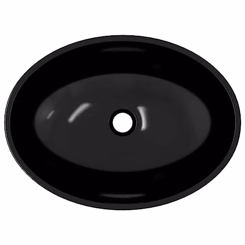 vidaXL Black Glass Countertop Basin W: 50 cm, D: 37 cm, H: 14 cm – 4