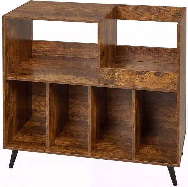 Levede Brown Vintage Record Player Stand and Album Storage Turntable Cabinet