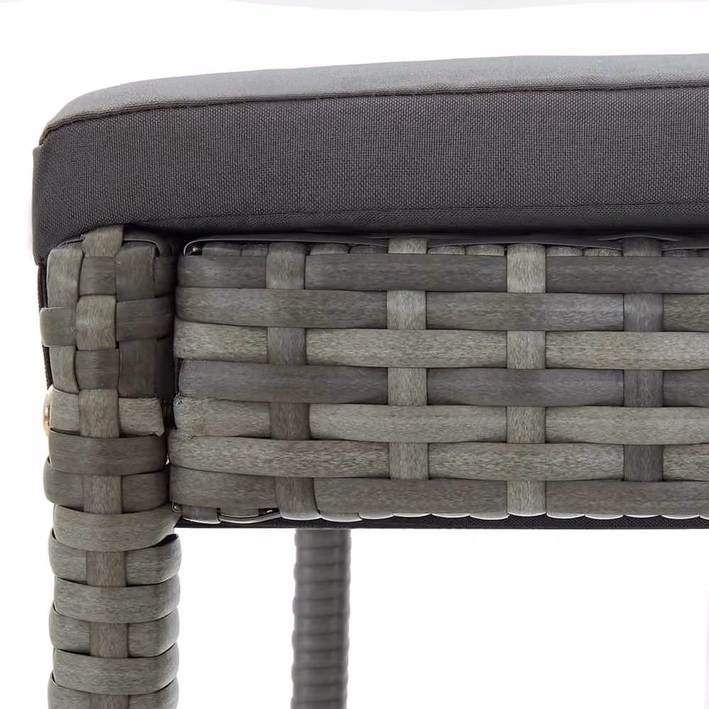 Berkfield Home 5 Piece Grey Poly Rattan Garden Bar Set with Cushions – 2