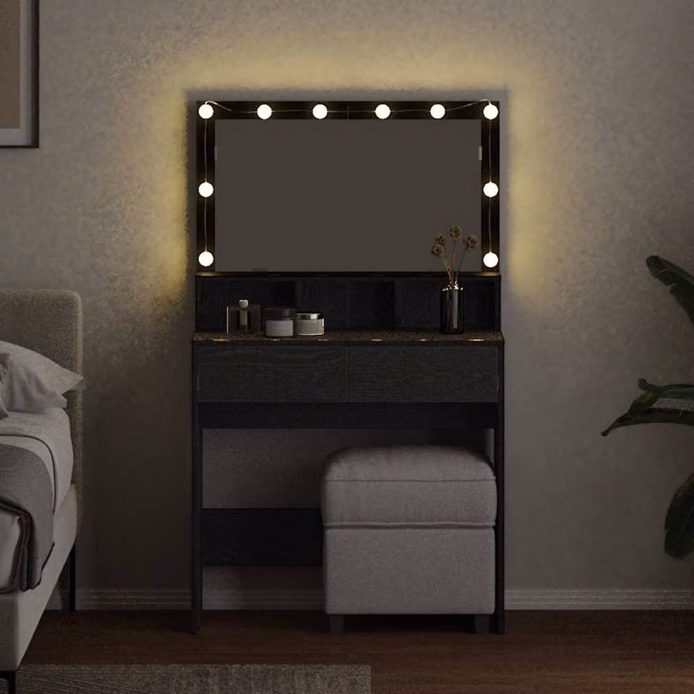 Berkfield Home Traditional Dressing Table in Black Oak – 4