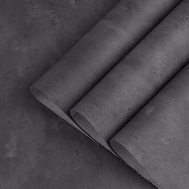 EONLION Cement Concrete Effect Textured Wallpaper in Dark Grey, Width: 100 cm – 1
