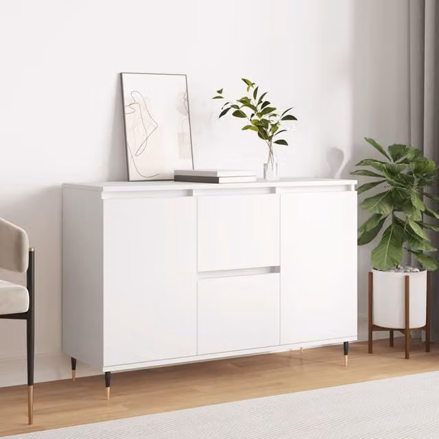 Berkfield Home Classic Sideboard in White, W/D/H: 104 x 35 x 70 cm