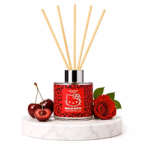 Hello Kitty Reed Diffuser Collection Cherry and Rose Fragrance Oil, 100ml