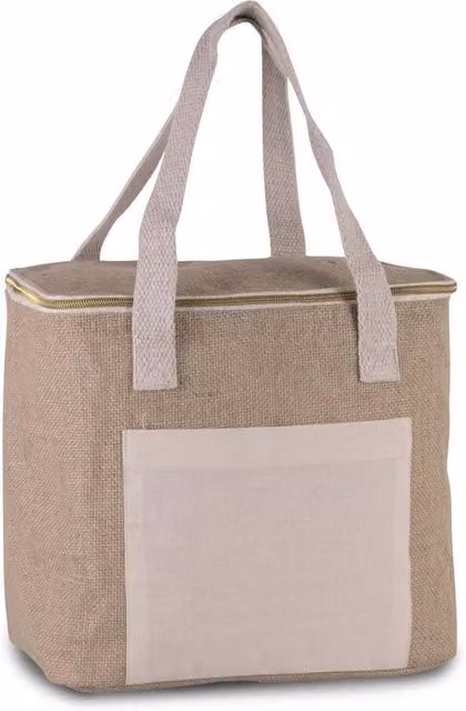 Kimood Large Jute Cool Bag in Beige