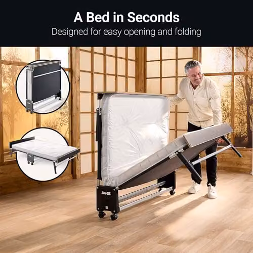 Jay-Be GP120 Grand Folding Bed with Pocket Sprung Mattress, Black, W/D/H: 120 x 200 x 24 cm – 5