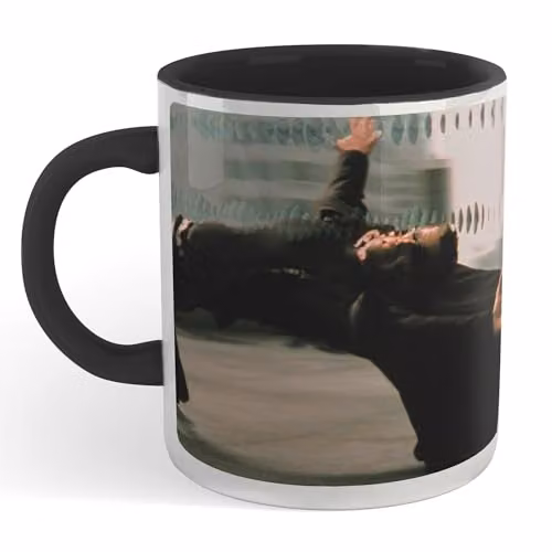 Zavvi Matrix Bullet Time Ceramic Mug in Black and Multicolour
