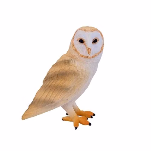 MOJO Barn Owl Collectable Bird Figure, White and Multicolour Farmland Animal Collection Toy