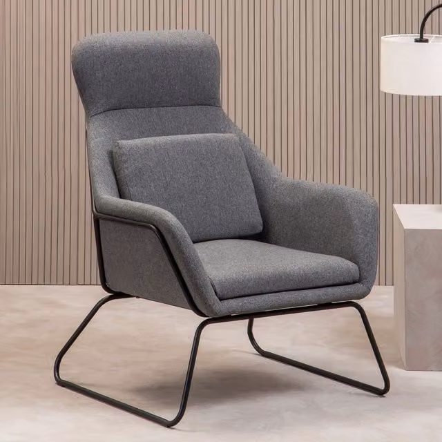 Orsina Stockholm Grey Velvet Armchair