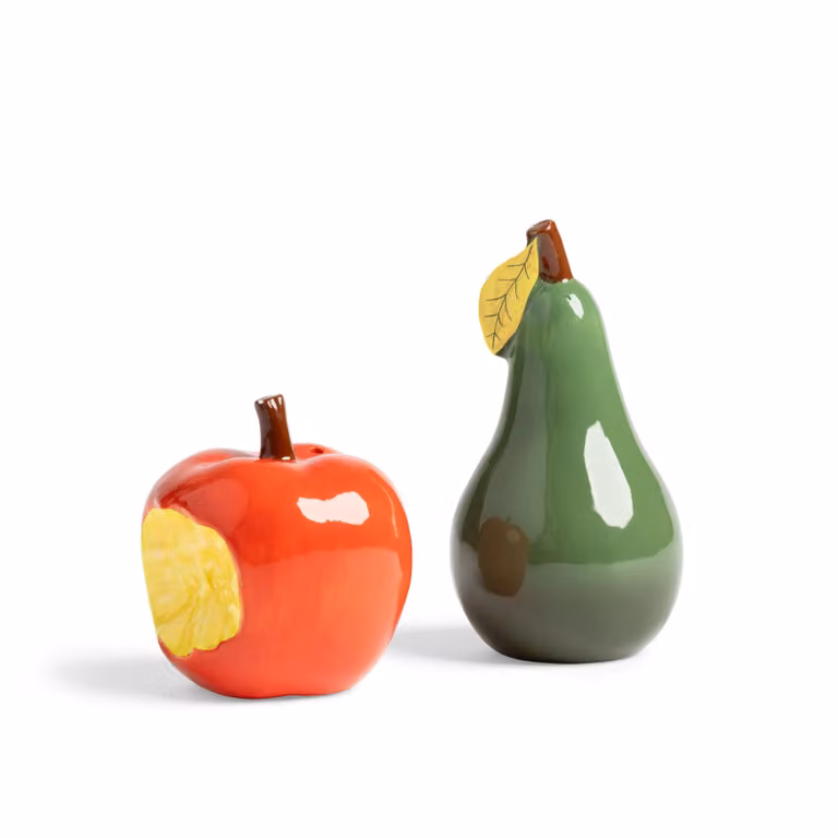 &Klevering Apple and Pear Haines Salt and Pepper Shakers in Multicolour Porcelain