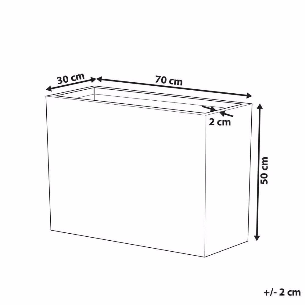 Wyld and Coco Grey Fibre-Clay Rectangular Planter W: 70 cm, D: 50 cm, H: 29 cm – 3