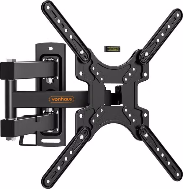VonHaus Articulating Tilt and Swivel Wall Mounted TV Bracket in Matt Black
