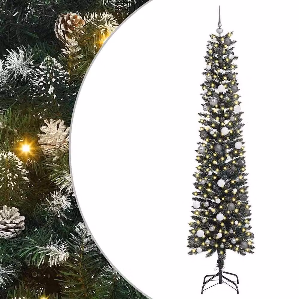 Berkfield Home Artificial Christmas Tree with 300 LEDs, Green, W/D/H: 58 x 58 x 240 cm – 2