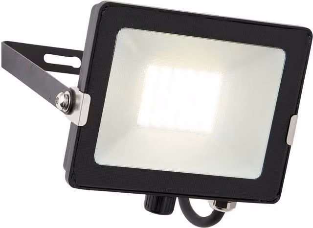 Loops 30W Cool White LED Outdoor Waterproof IP65 Floodlight in Black Aluminium and Glass – 3
