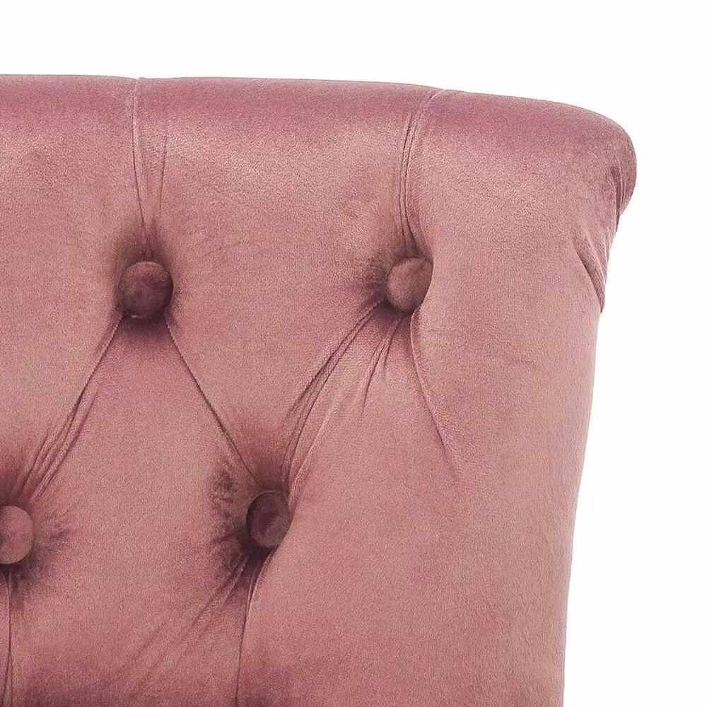 FORGEVIO Pink Velvet Fabric Dressing Table Chair – 3