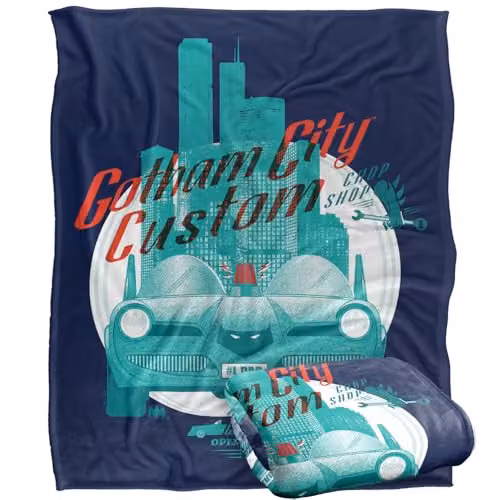 LOGOVISION Batman Gotham City Chop Shop Super Soft Fleece Throw Blanket, Multicolour, W: 152 cm, D: 127 cm – 1