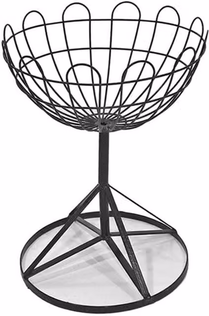Garden Pride Low Jardiniere Black Plastic Coated Steel Patio Planter Basket Stand W: 40.64 cm, D: 40.64 cm