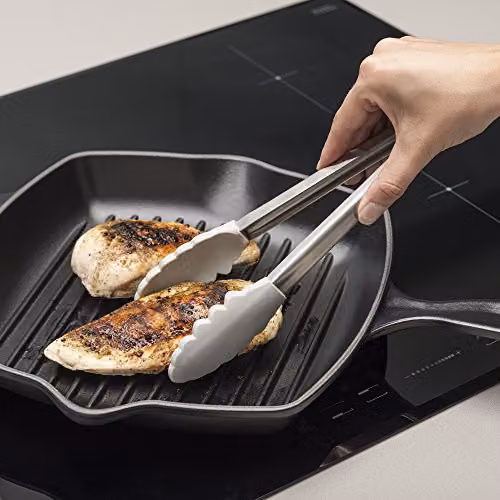 Zeal Silicone and Stainless Steel Non-Stick Kitchen Tongs in Grey, 26 cm – 3