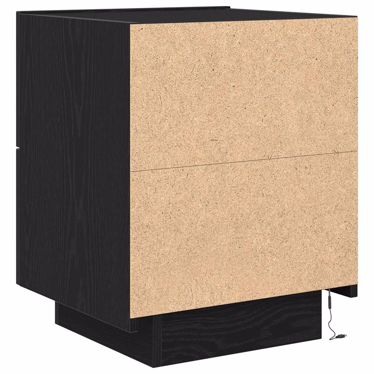 Berkfield Home Set of 2 Black Oak Bedside Cabinets with Integrated LED Lights, W/D/H: 45 x 40 x 55 cm – 5