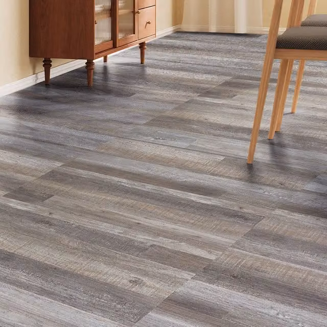 Darphe 36 Piece Wood Grain PVC Self Adhesive Plank Flooring in Multicolour Brown and Grey